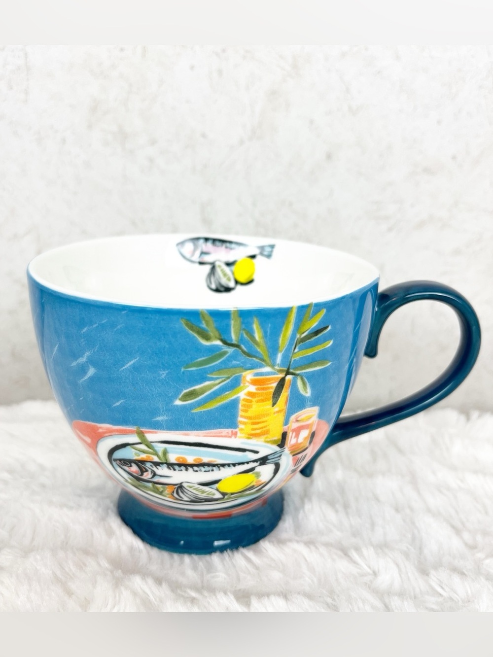 Grace Teaware Sardines Lemon Cup Mug Porcelain Art Kitsch Eccentric Unique Rare